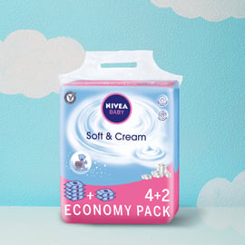 chusteczki nawilżane nivea baby soft&cream nowe 63szt