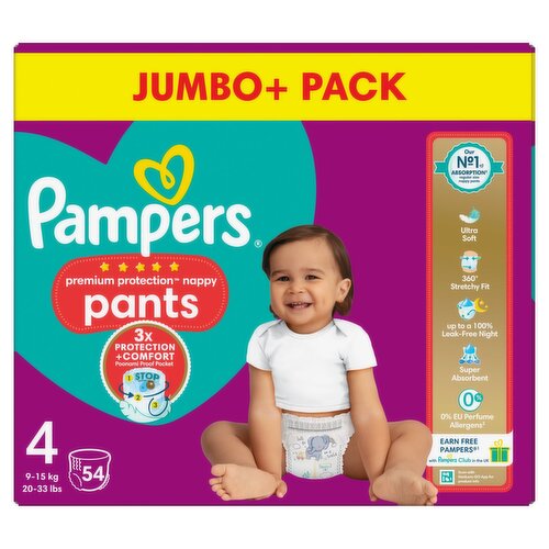 pampers premium active fit nappy pants size 4