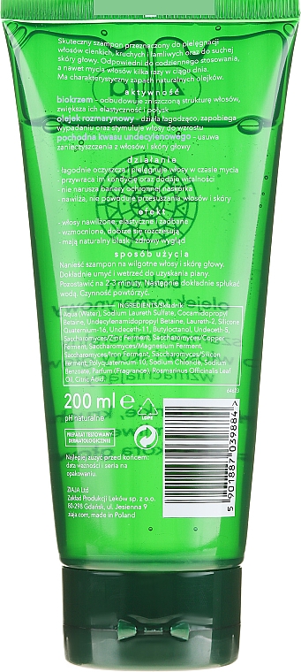 ziaja szampon mineralny bio krzem olek rozmarynowy 200ml
