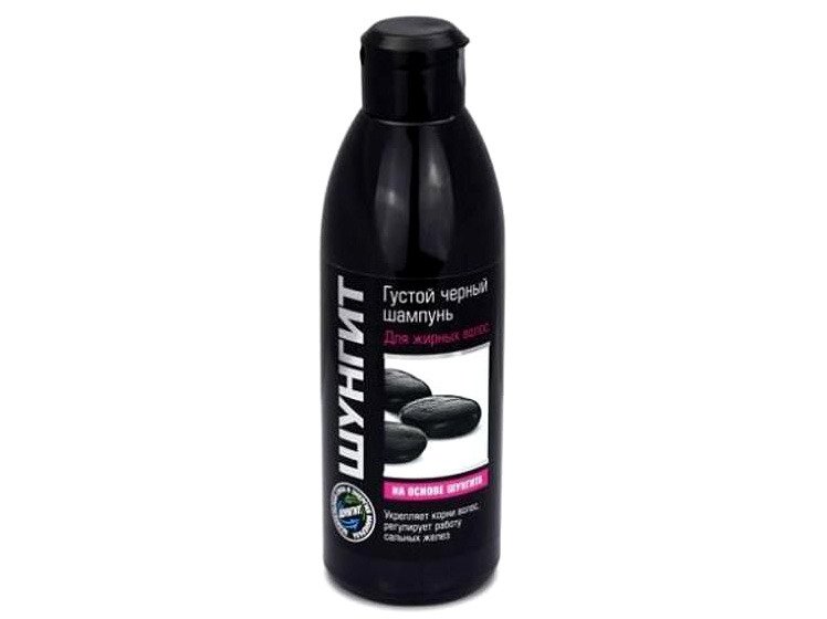 fratti czarny szampon na bazie szungitu do włosów przetłuszczających