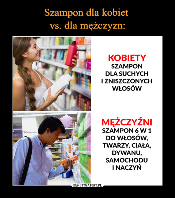 szampon dla kobiet ws dla mężczyzn mem