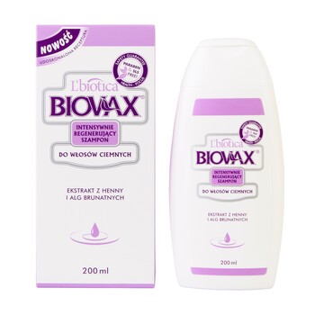 lbiotica biovax szampon do włosów ciemnych 200ml