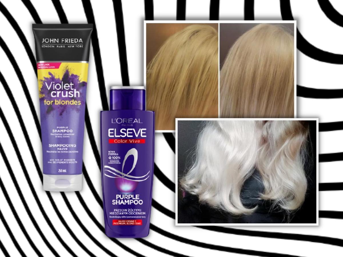 fioletowy szampon na włosy efekt