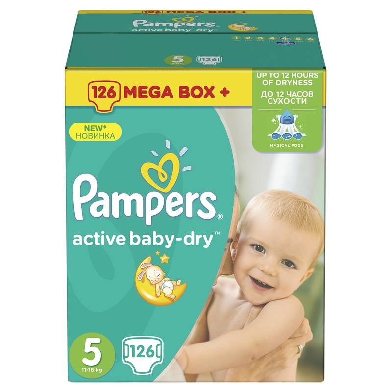 pieluchy pampers active baby dry 5 mega box