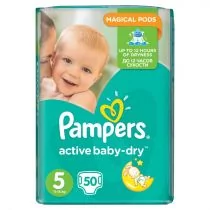 pampers active baby-dry pieluchy 5 junior 150szt pieluszki 0 opinii