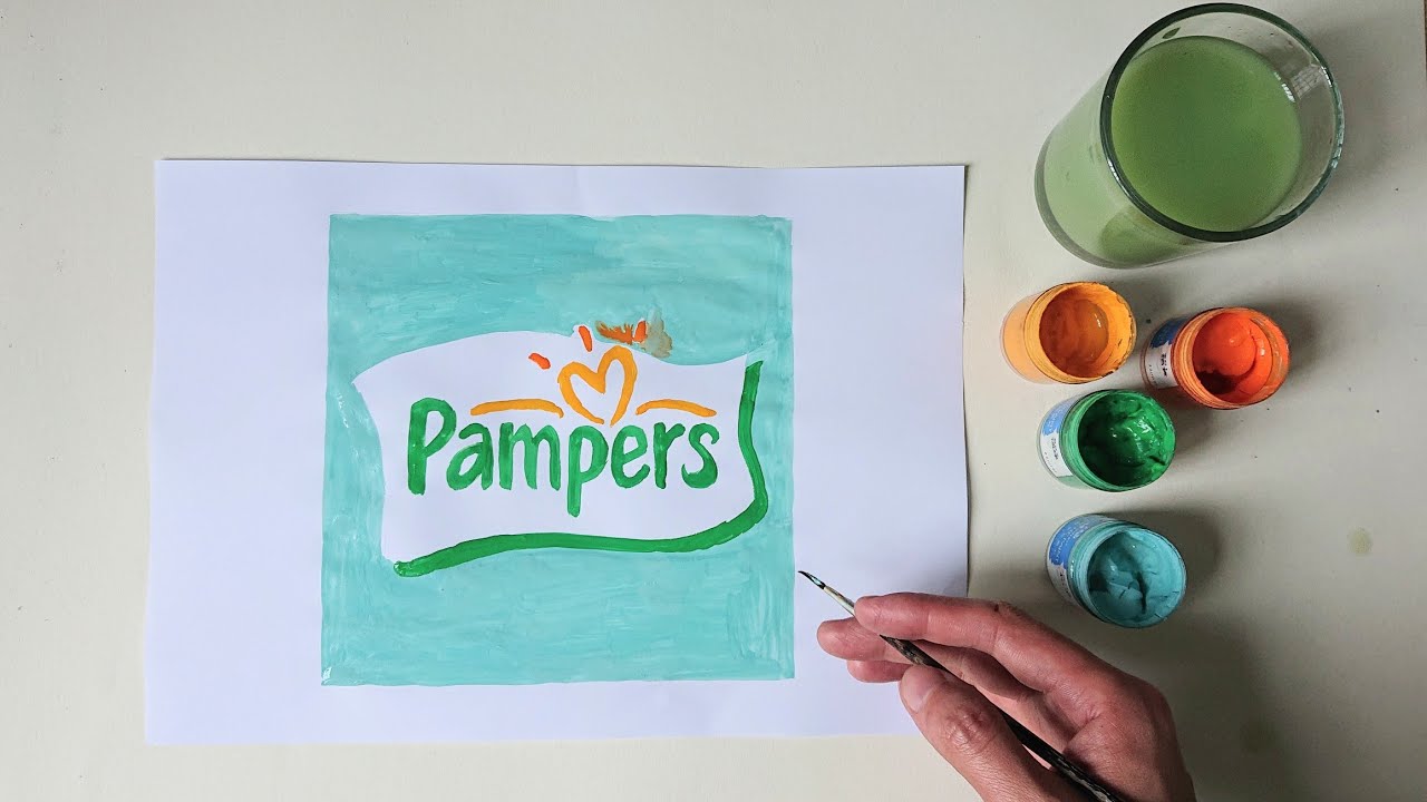 how to draw a pampers logo