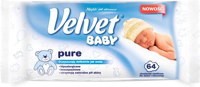 ceneo velvet baby sensitive chusteczki nawilżane 64 szt