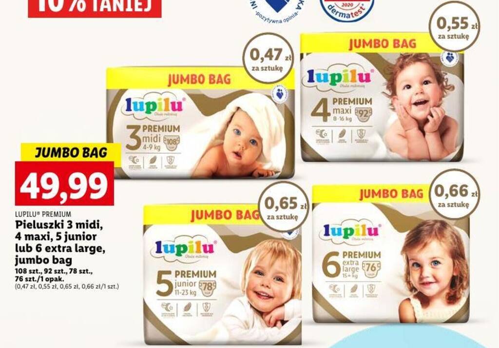 jumbo pack pieluchy lidl promocja maj 2o19