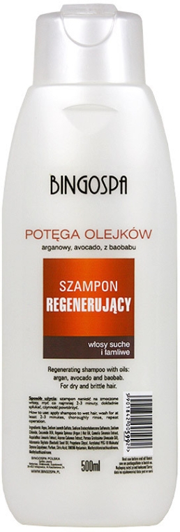 regenerujący szampon do włosów suchych i łamliwych potęga olejków bingospa