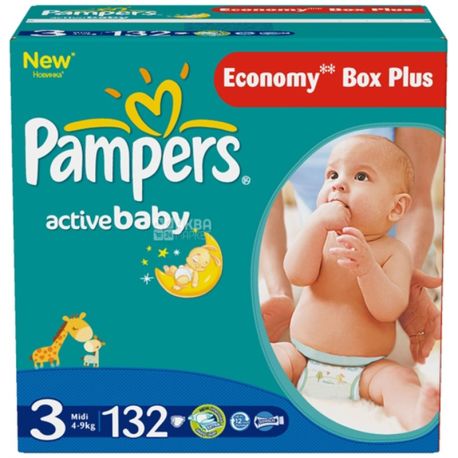 pampers 3 new baby dry 132