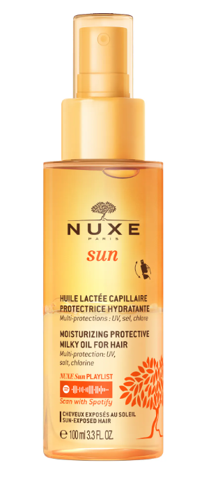 nuxe sun nawilżająco-ochronny mleczny olejek do włosów 100ml