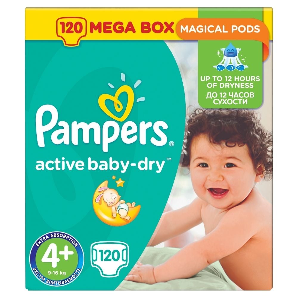 pieluchy pampers active baby-dry 4+ maxi+