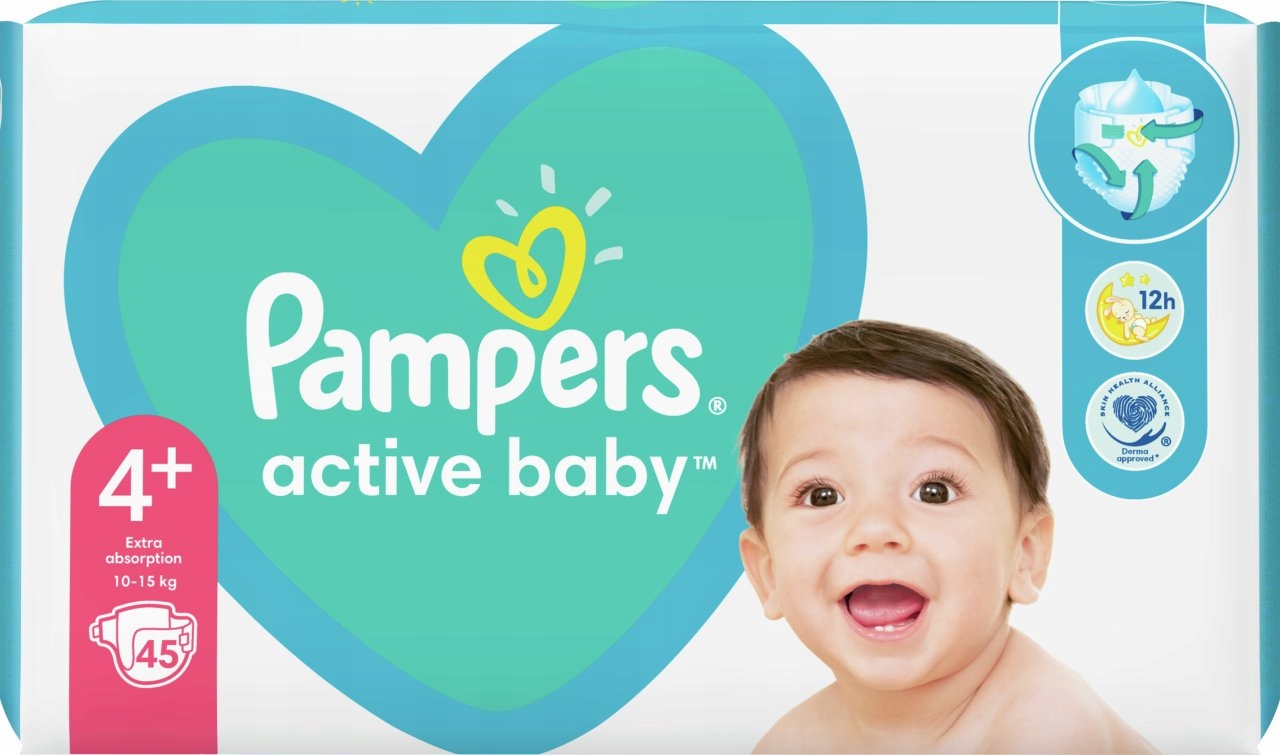 pampers active baby 4+ 45 szt