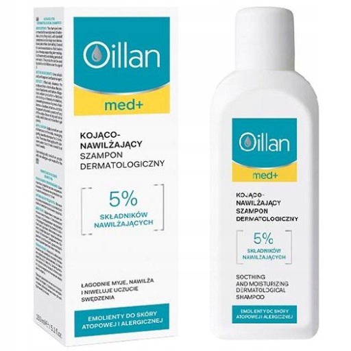 oillan med+ kojąco nawilżający szampon dermatologiczny