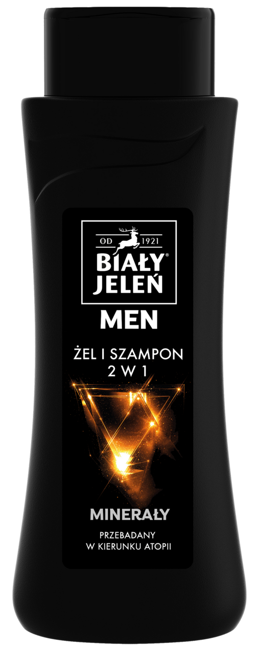 biały jelen żel szampon pod prysznic for men z łopianu