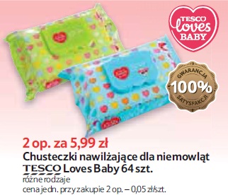 tesco loves baby chusteczki nawilżane dla dzieci i niemowląt