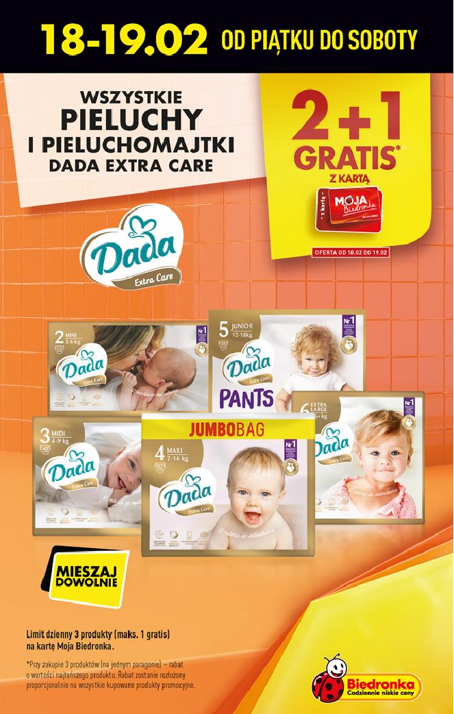 biedronka pieluchy dada junior promocje