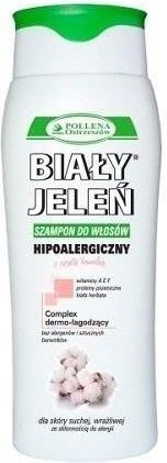 bialy jelen szampon z bawełną do wlosow