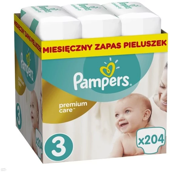 pampers premium care pieluchy rozmiar 3 midi 5-9kg 204 sztuk