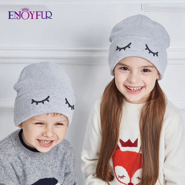 Childrens cotton spring hat grey