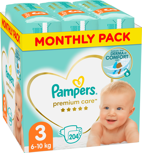 pampers pieluchy premium care 3 midi 204 szt