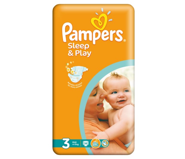 pampers sleep&play pieluchy rozmiar 3 midi 4-9kg 58 sztuk