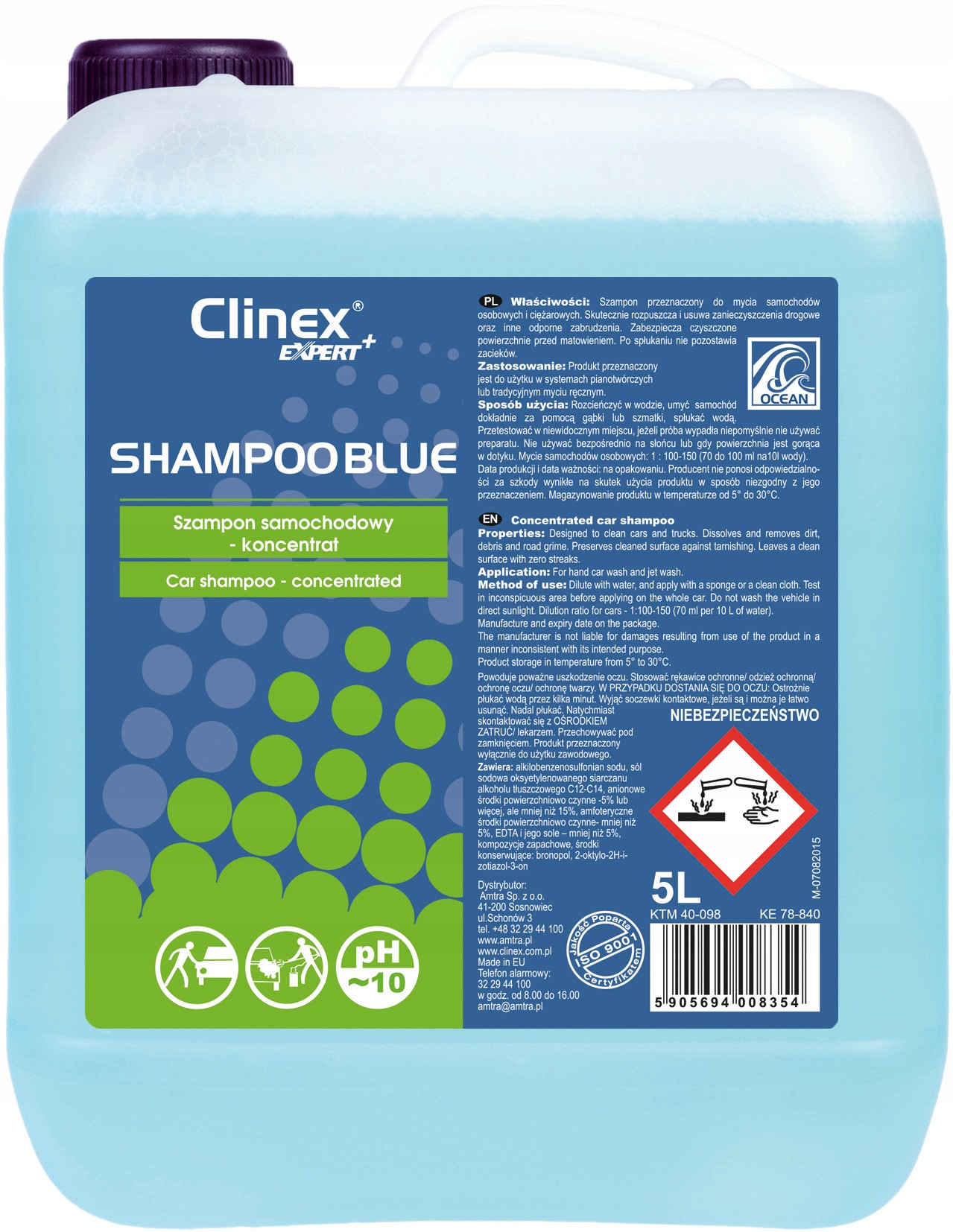 clinex koncentrat szampon samochodowy z woskiem 5l opienie