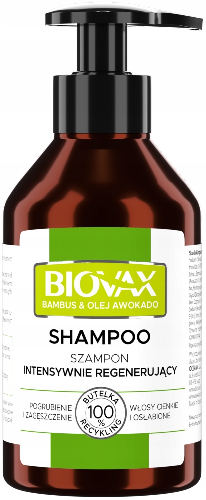 biovax szampon z pompka do włosów suchych