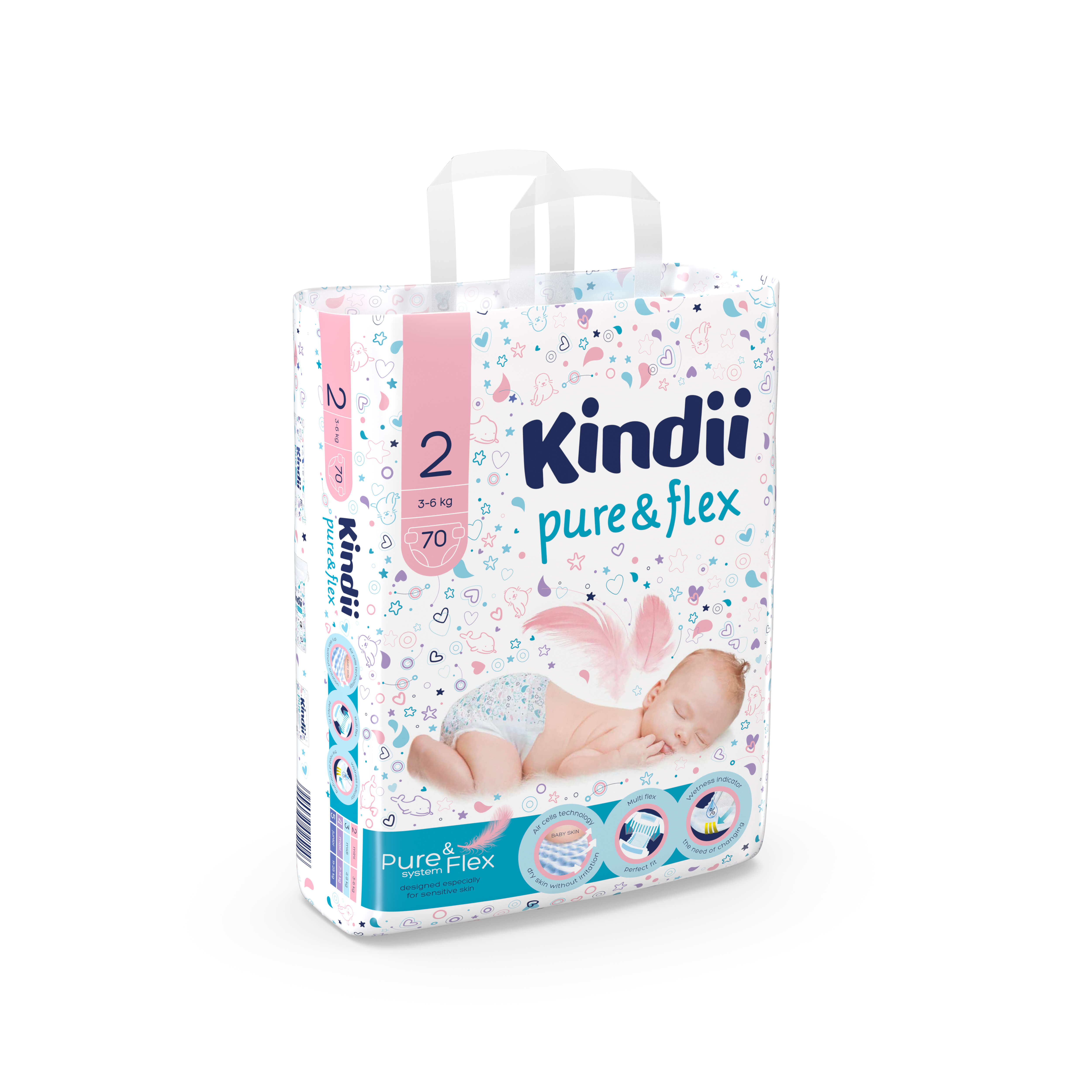 kindii pieluchy mini 2 70 sztuk