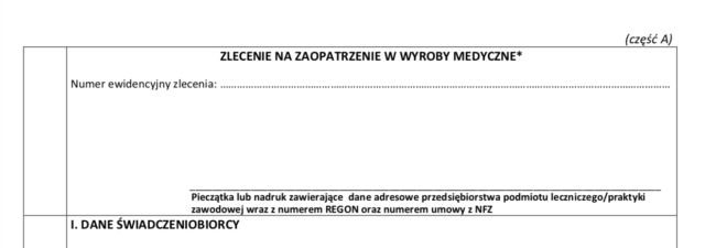 zlecenie stałe na pieluchomajtki zaopatrzenie comiesięczne