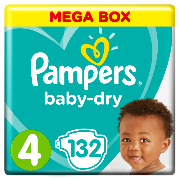 pampers active baby 4 maxi mega box 132