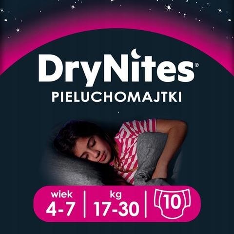 pieluchomajtki huggies drynites girl 3-5 lat 10szt