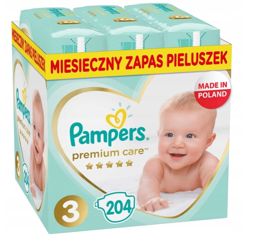 pampers premium care 3 midi 204 szt