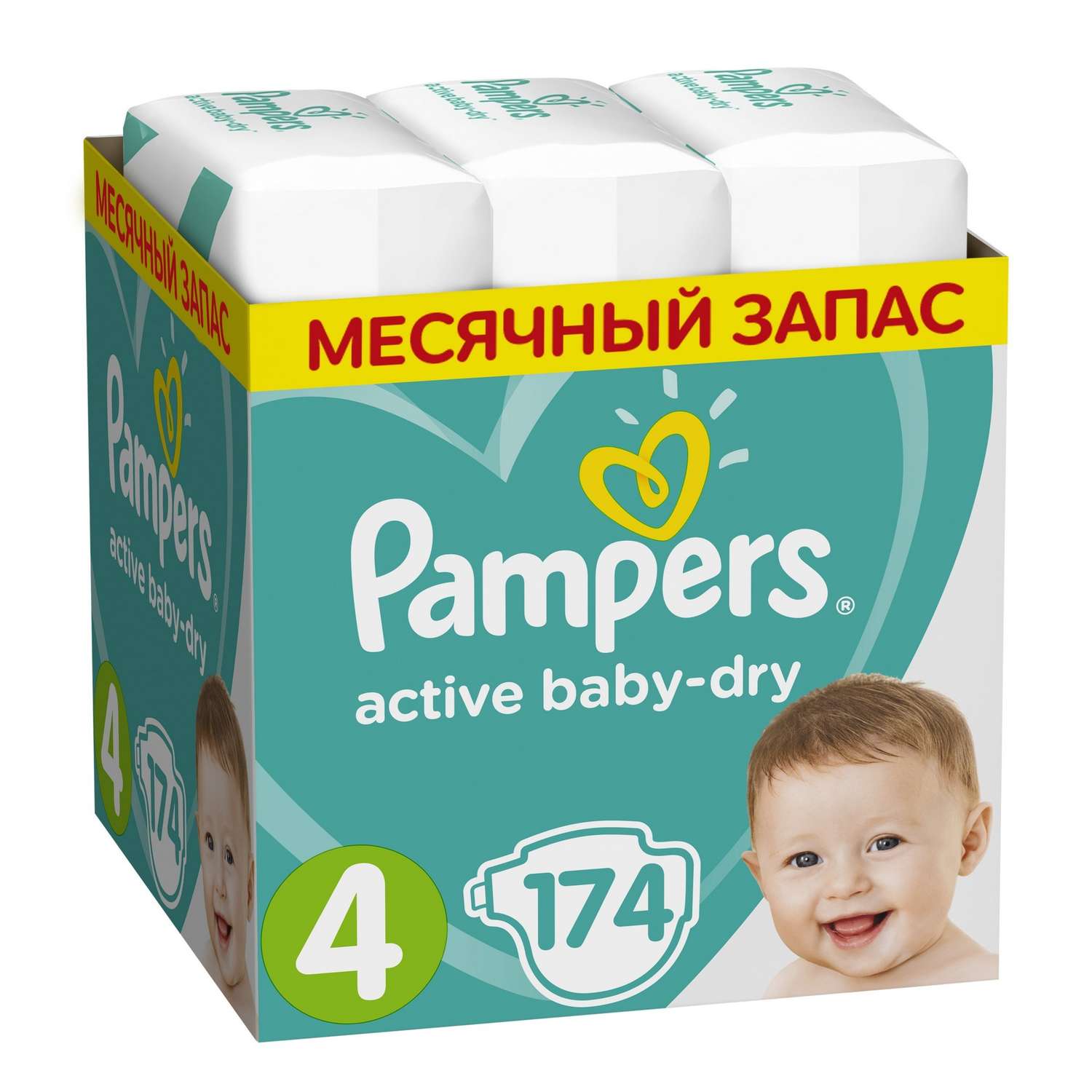 pampers 4 active baby 174 szt