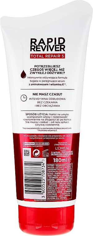 elseverapid reviver skoncentrowana odżywka do włosów zniszczonych total repair 5