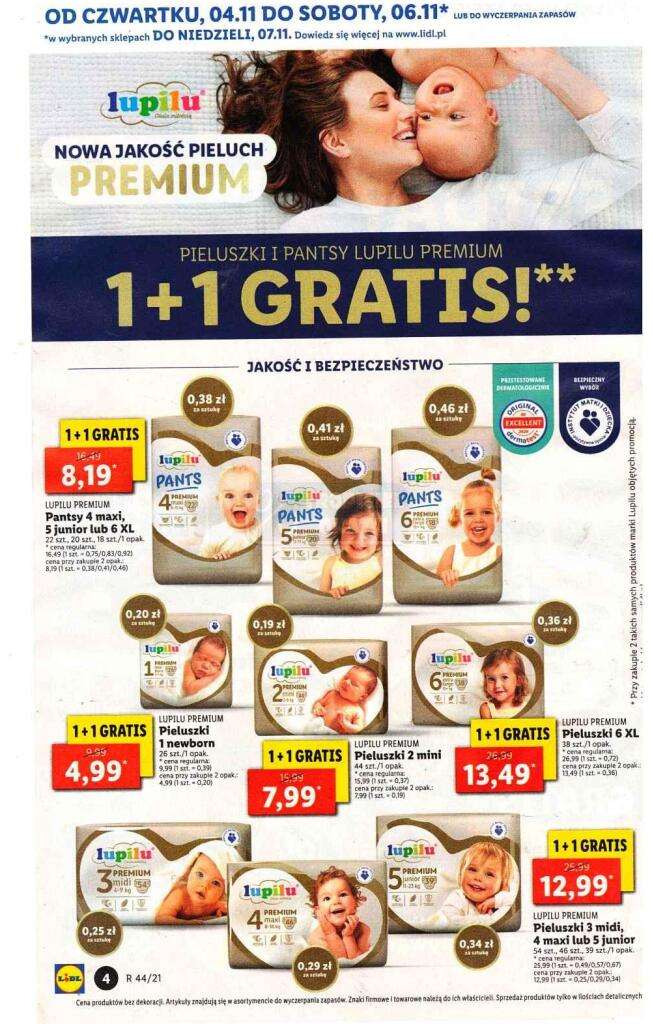 lidl pieluchy lupilu 1 cena