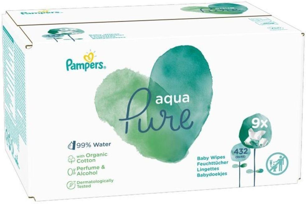 pampers aqua pure chusteczki nawilżające 18x ceneo