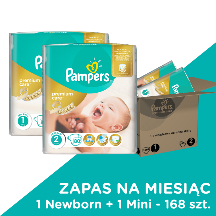 pampers premium care 1 zapas na miesiąc