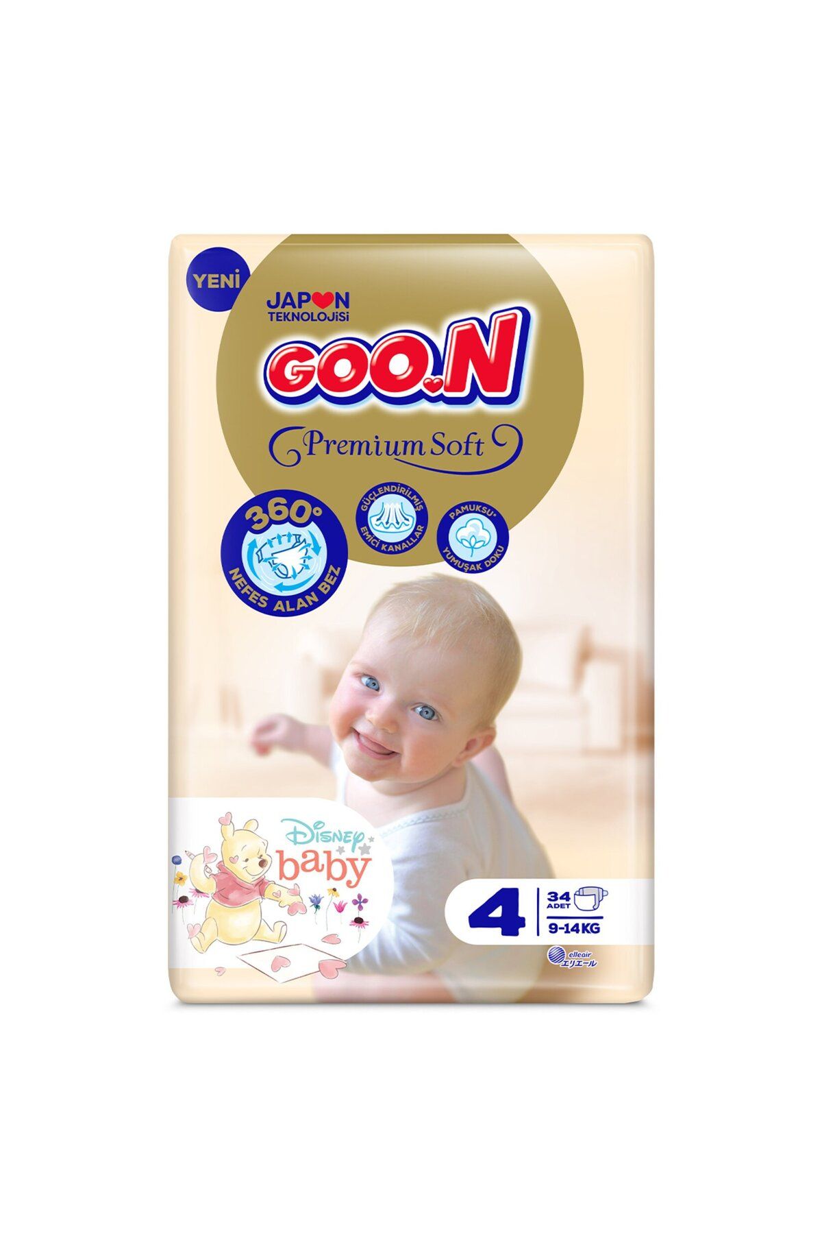 Japońskie pieluszki Goo.N Marshmallow Premium Soft L 9-14kg