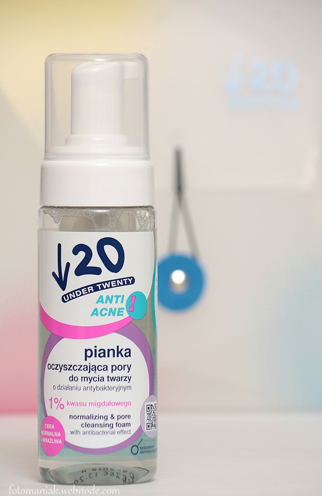 under twenty anti acne pianka do mycia twarzy oczyszczająca pory