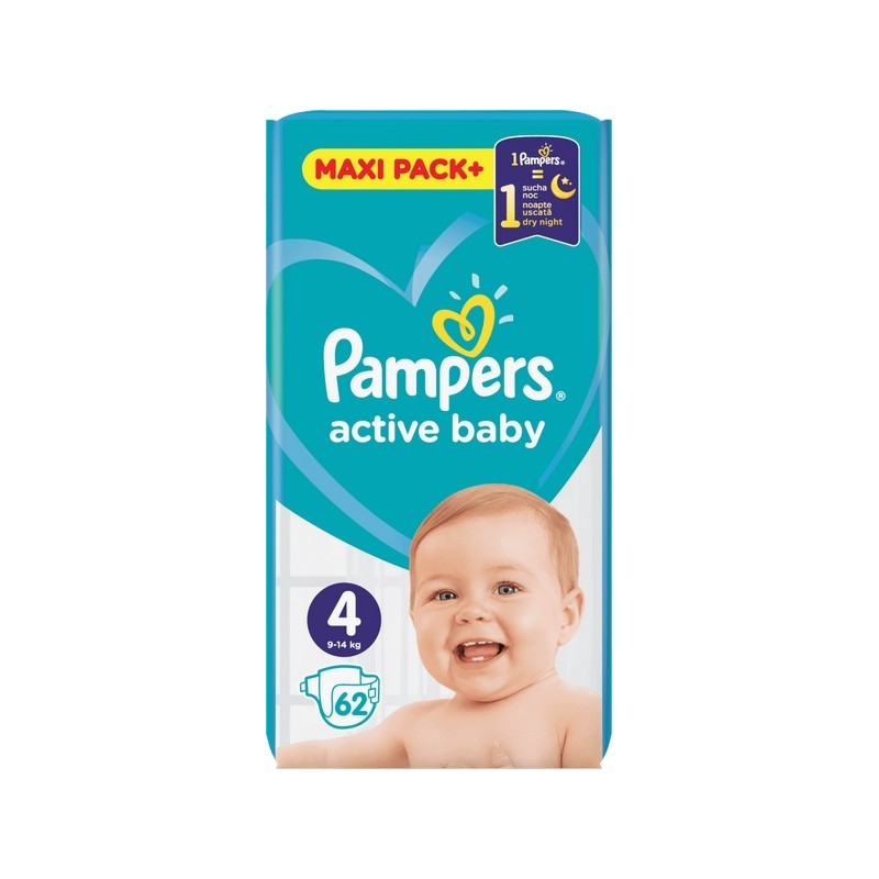 pampers active baby 62 szt