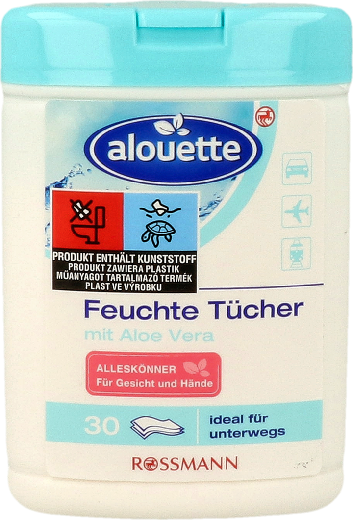 alouette chusteczki nawilżane aloe vera 30 szt