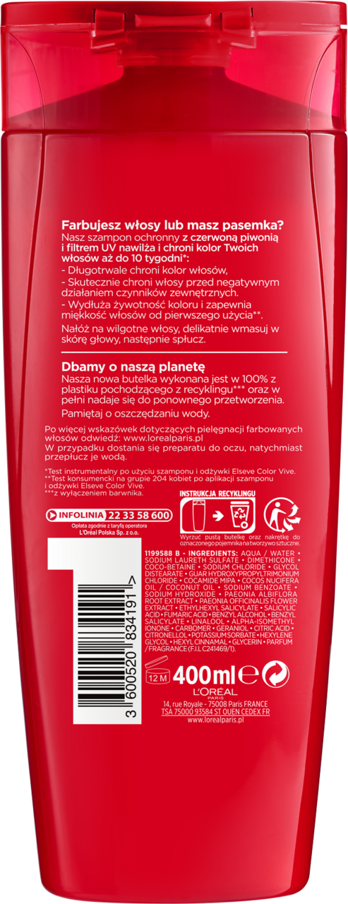 loreal color-vive szampon ochronny rossman