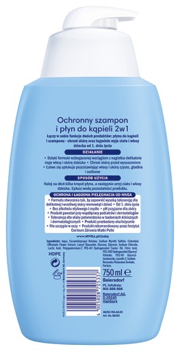 nivea baby lagodny szampon i plyn do kapieli 750ml