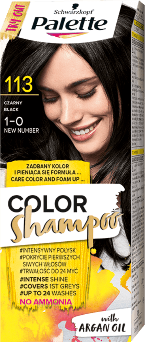 palette color shampoo szampon koloryzujący bez amoniaku nr 113 czarny