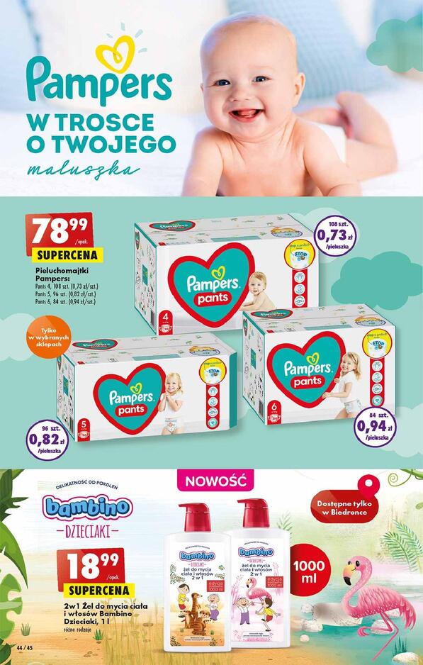 pieluchomajtki pampers biedronka