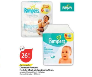 chusteczki nawilżane pampers 6x64 tesco