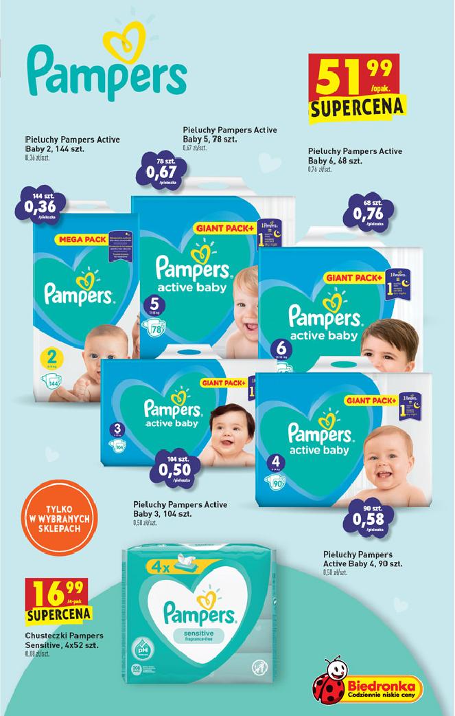 chusteczki nawilżane pampers biedronka