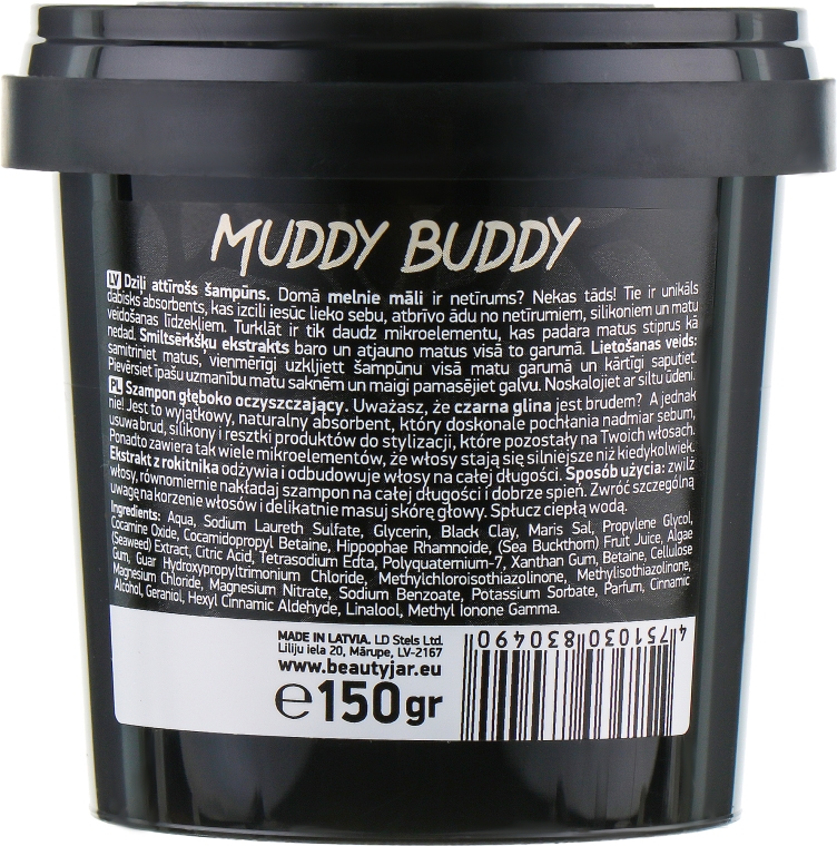 Beauty Jar „Muddy Buddy” - szampon ekstra oczyszczający 150g