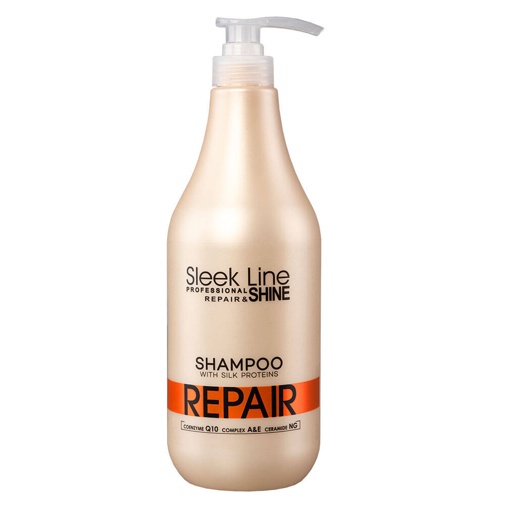 szampon do włosów z jedwabiem sleek line repair maska